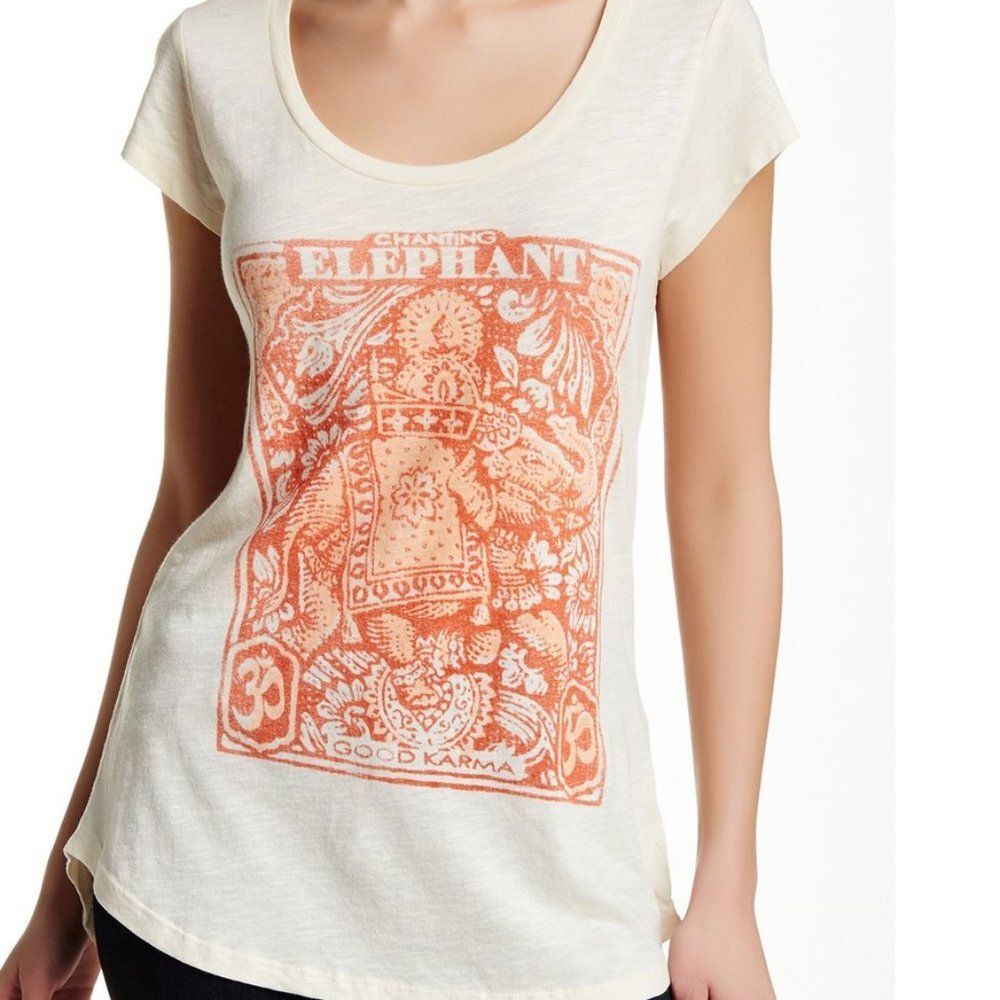 Lucky Brand India Elephant Stamp Tee NWT